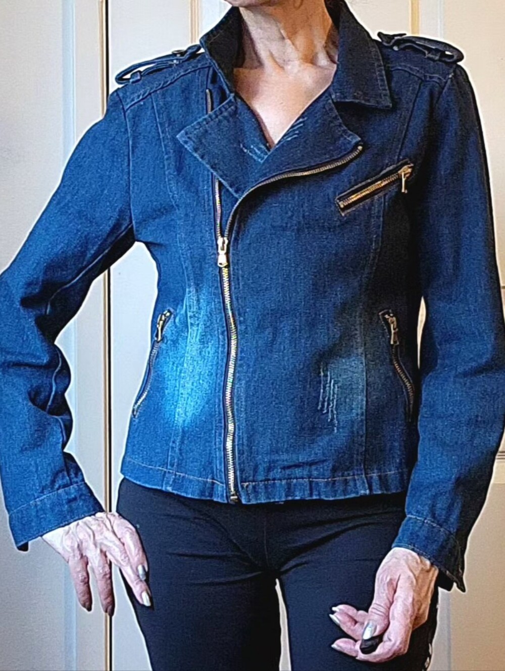 Denim Moto Jacket - Blue
